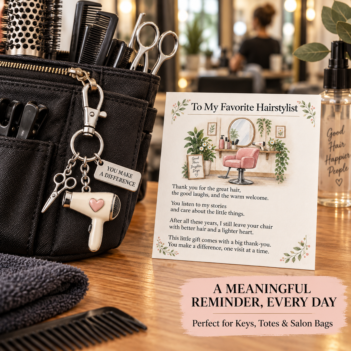 🔥Hot Sale🔥 - ✨ The "You Make a Difference" Appreciation Gift Set – Keychain & Greeting Card ✨