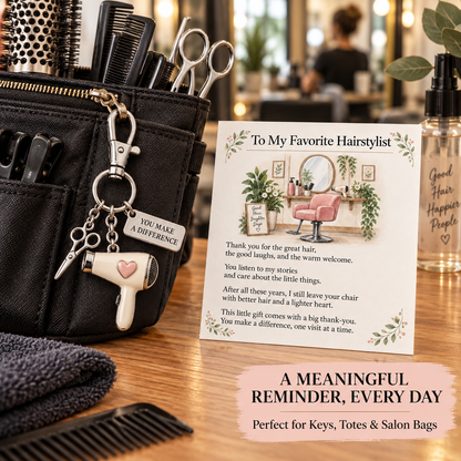 🔥Hot Sale🔥 - ✨ The "You Make a Difference" Appreciation Gift Set – Keychain & Greeting Card ✨