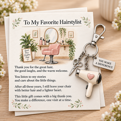 🔥Hot Sale🔥 - ✨ The "You Make a Difference" Appreciation Gift Set – Keychain & Greeting Card ✨