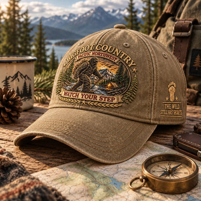 🔥Hot Sale🔥 -  2027 Bigfoot Country Heritage Cap – Pacific Northwest Vintage Washed Embroidered Hat
