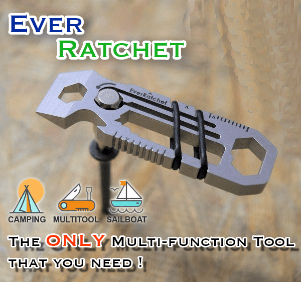 EverRatchet Clip Ratcheting Keychain Multi Tool