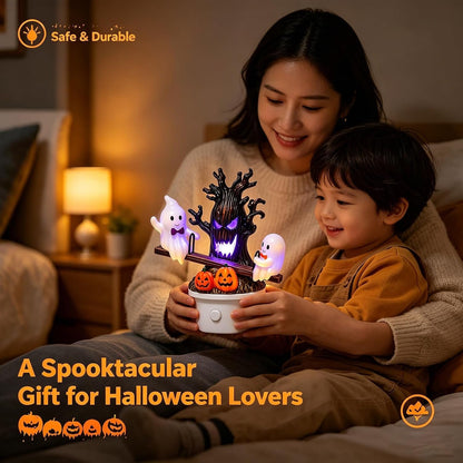 👻 Bouncing Ghost Seesaw Night Light – Cute Plug-In Halloween Decor