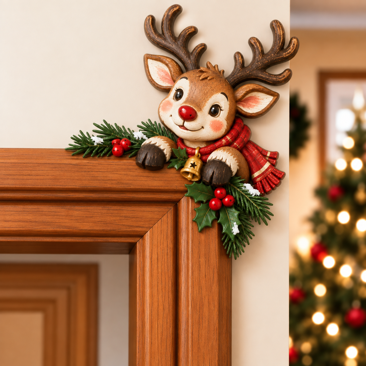 🎄 Christmas Peekaboo Door Frame Corner Decor