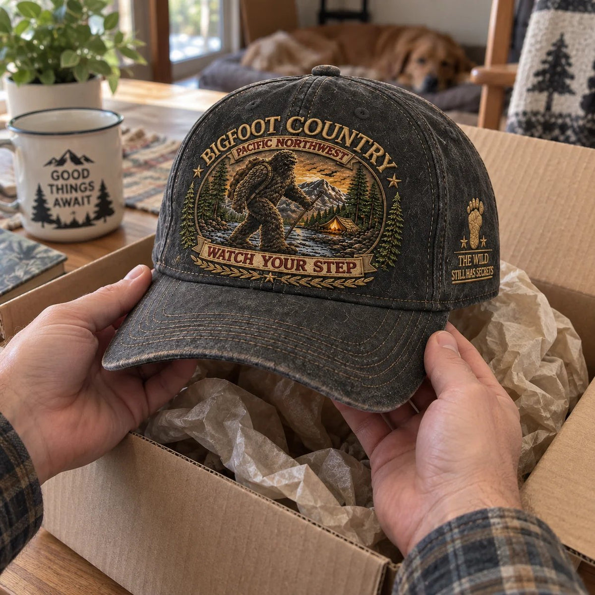 🔥Hot Sale🔥 -  2027 Bigfoot Country Heritage Cap – Pacific Northwest Vintage Washed Embroidered Hat