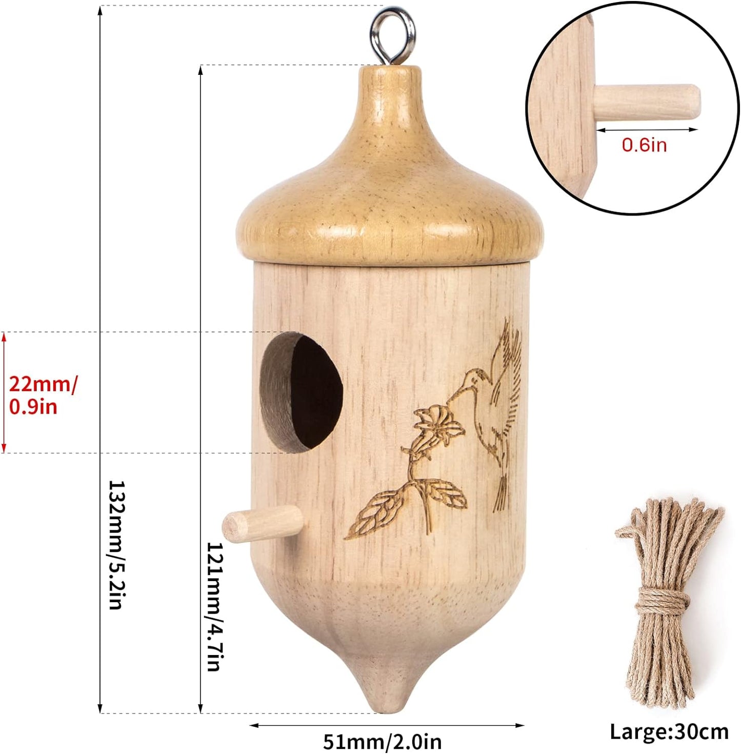 🐦 Natural Wooden Hummingbird House - 🎁A Wonderful Gift For Bird Lovers