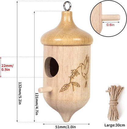 🐦 Natural Wooden Hummingbird House - 🎁A Wonderful Gift For Bird Lovers