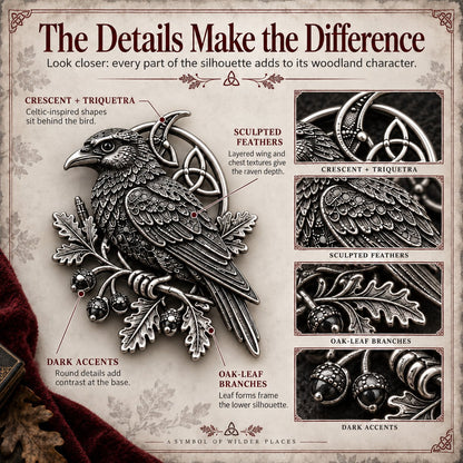 🔥Hot Sale🔥 - 🐦‍⬛ Gothic Celtic Raven Brooch – Dark Academia Statement Pin
