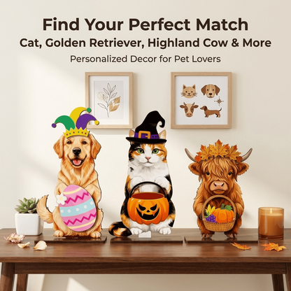 🎁Last Day Promotion 49% OFF🔥Cute Cat/Dog/Golden Retriever Desk Standee – Removable Seasonal Decor