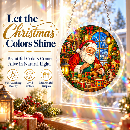 ⏳ Last Day 50% OFF —🎄 Christmas Stained Glass Puzzle Suncatcher