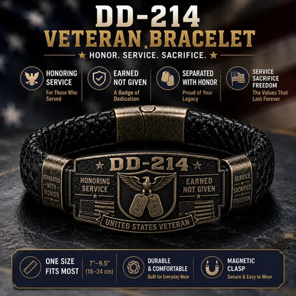 🔥Hot Sale🔥 - DD-214 Veteran Honor Bracelet - Made By VETERAN 'Robert Smith'