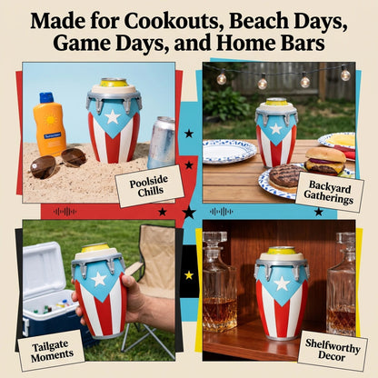 💥Conga-Style Can Holder – Celebrate Caribbean Pride, One Sip at a Time