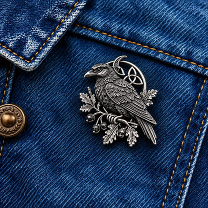 🔥Hot Sale🔥 - 🐦‍⬛ Gothic Celtic Raven Brooch – Dark Academia Statement Pin