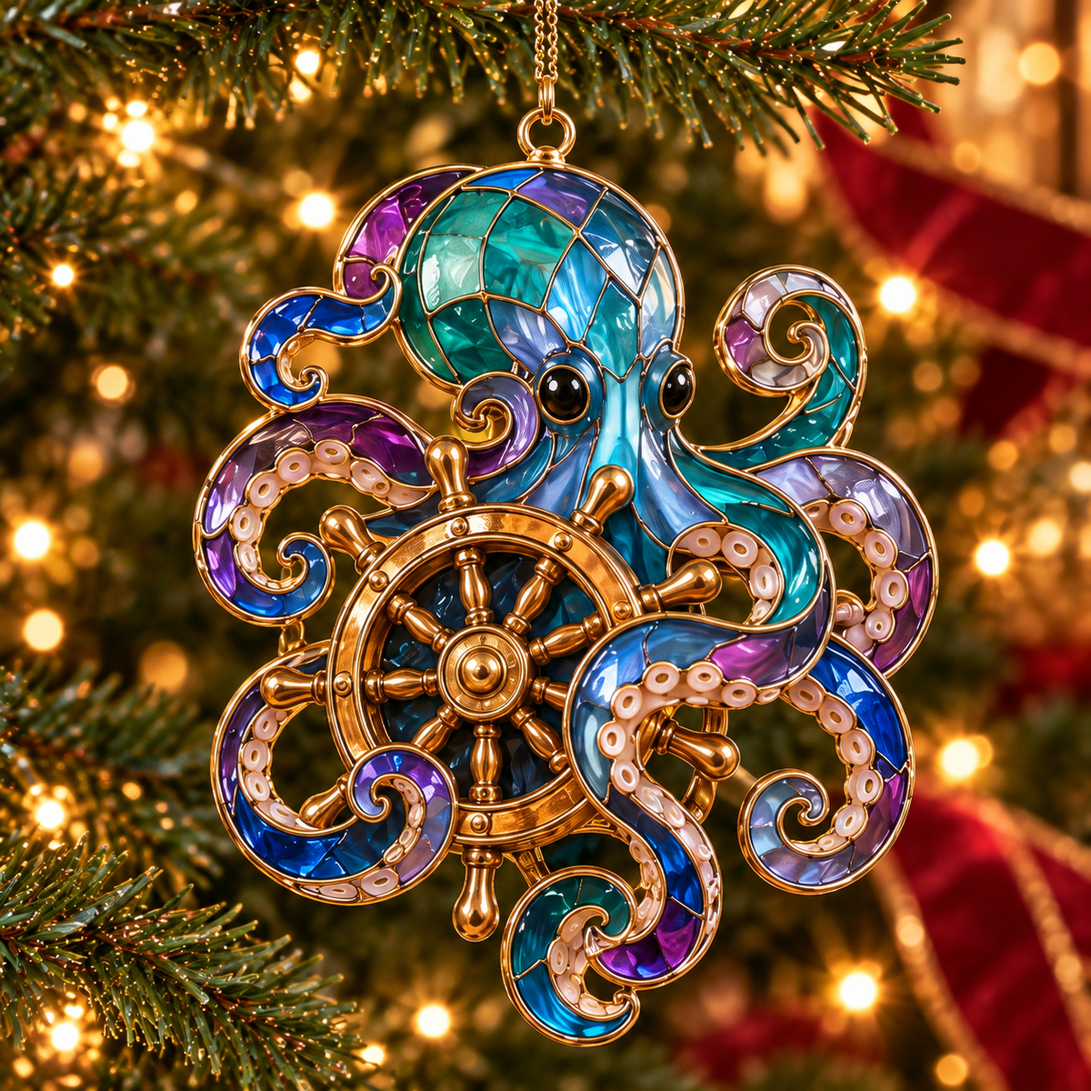 🔥Hot Sale🔥 - Pirate Adventures – Vintage Stained Glass-Style Christmas Ornaments, Set of 6