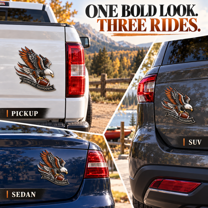 🔥Hot Sale🔥 - 🦅 "Talons Out. Touchdown!" Premium Metal Eagle Car Emblem 5.9“*5.9” | The Ultimate Football Fan Decal