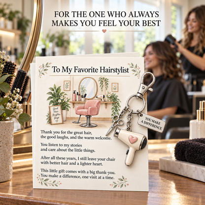 🔥Hot Sale🔥 - ✨ The "You Make a Difference" Appreciation Gift Set – Keychain & Greeting Card ✨