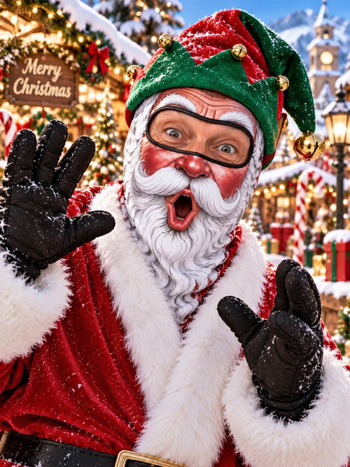 🎅Funny Santa Elf Face Mask – Christmas Winter Balaclava