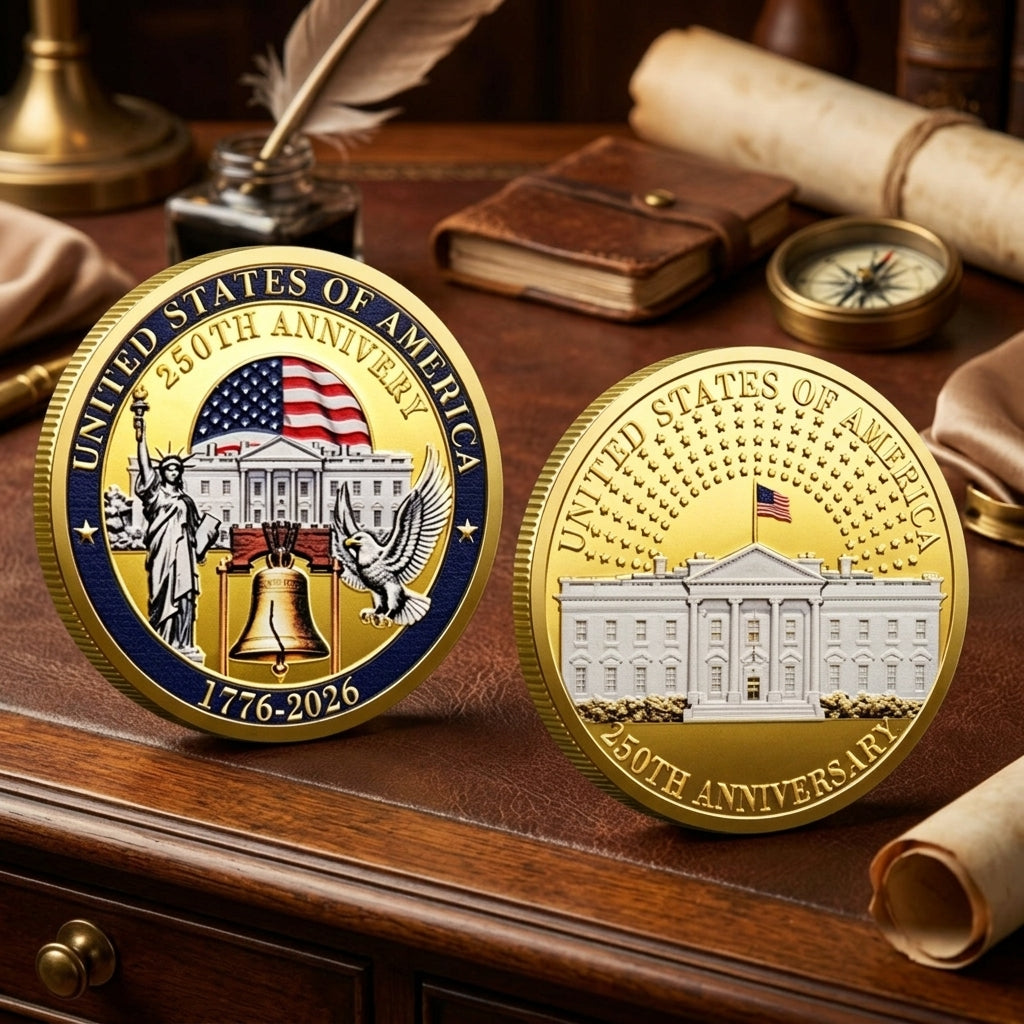 🔥LAST DAY 50% OFF✨9PCS USA 250th Anniversary Commemorative Coin Gift Set