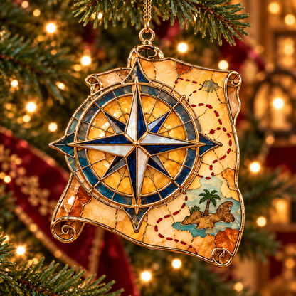 🔥Hot Sale🔥 - Pirate Adventures – Vintage Stained Glass-Style Christmas Ornaments, Set of 6