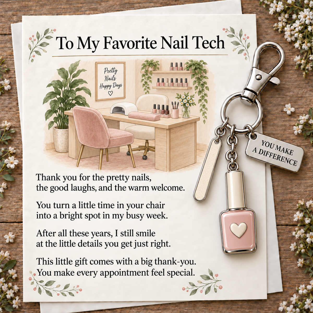 🔥Hot Sale🔥 - ✨ The "You Make a Difference" Appreciation Gift Set – Keychain & Greeting Card ✨