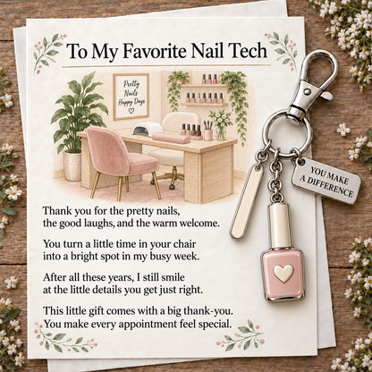 🔥Hot Sale🔥 - ✨ The "You Make a Difference" Appreciation Gift Set – Keychain & Greeting Card ✨