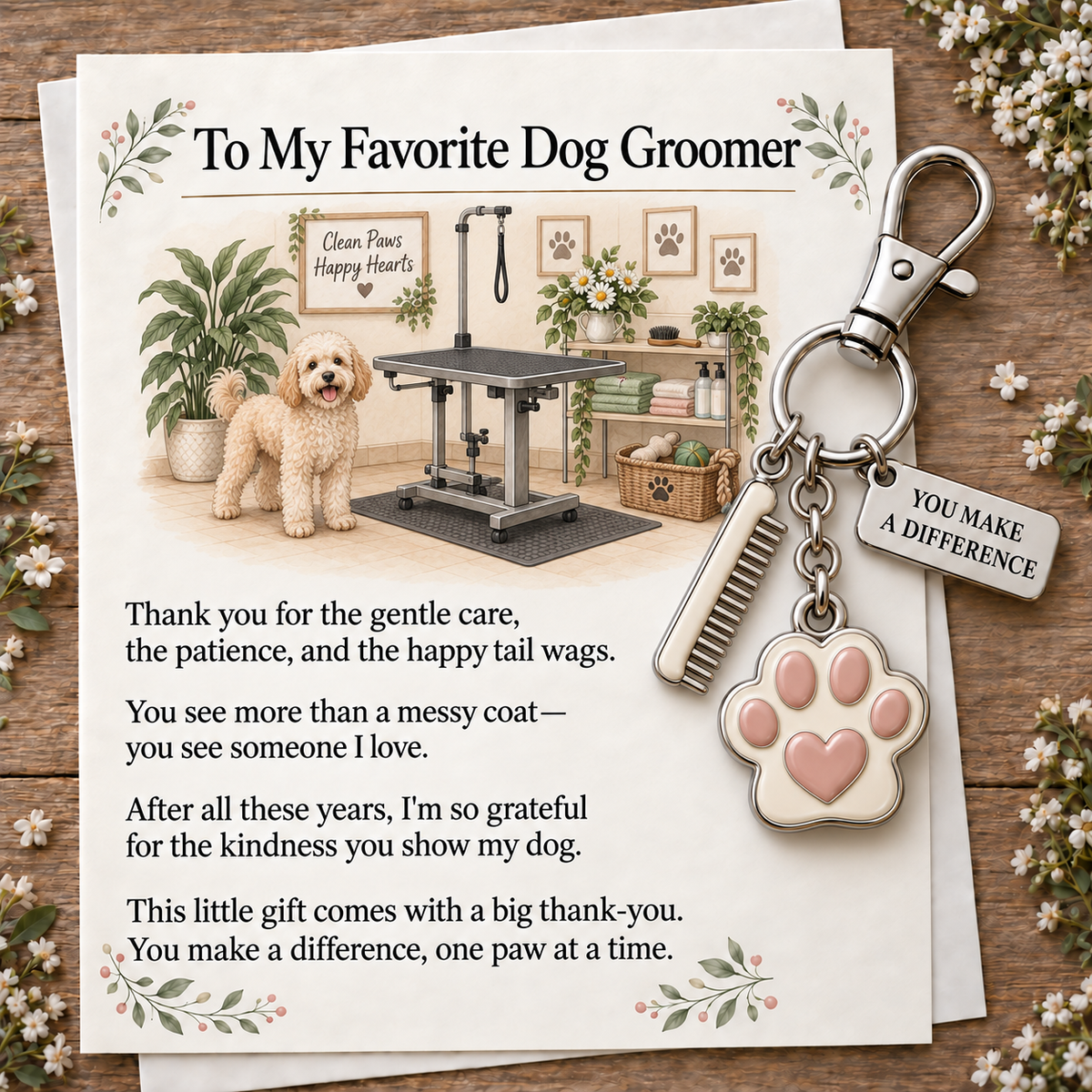 🔥Hot Sale🔥 - ✨ The "You Make a Difference" Appreciation Gift Set – Keychain & Greeting Card ✨