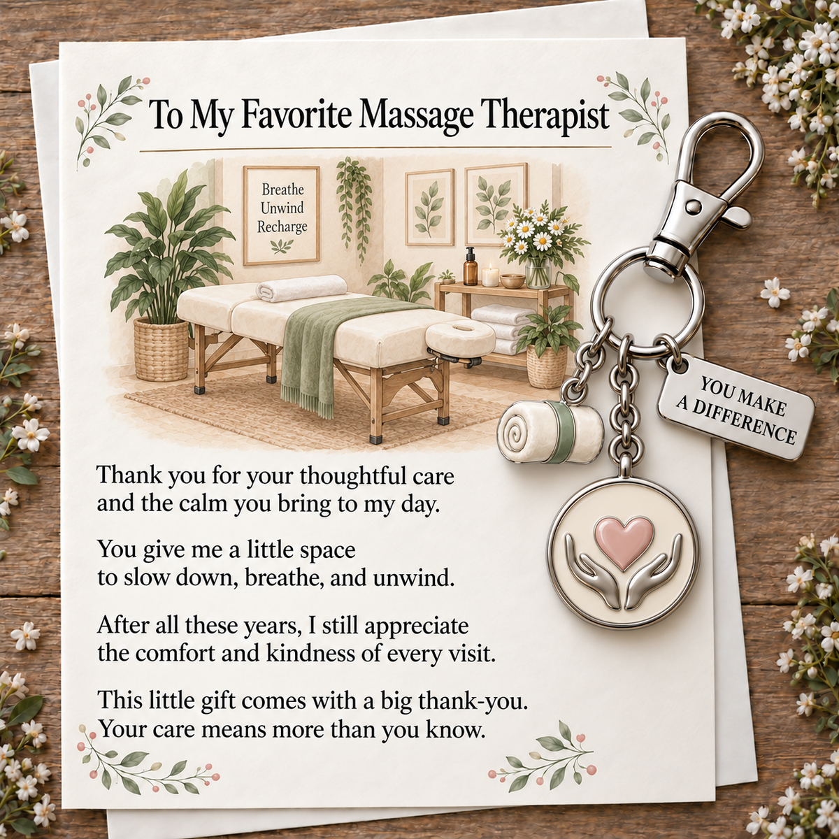 🔥Hot Sale🔥 - ✨ The "You Make a Difference" Appreciation Gift Set – Keychain & Greeting Card ✨