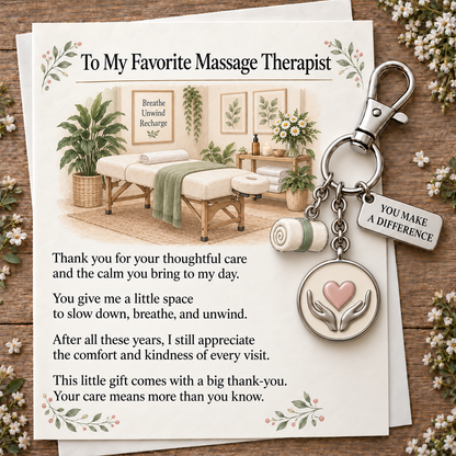 🔥Hot Sale🔥 - ✨ The "You Make a Difference" Appreciation Gift Set – Keychain & Greeting Card ✨