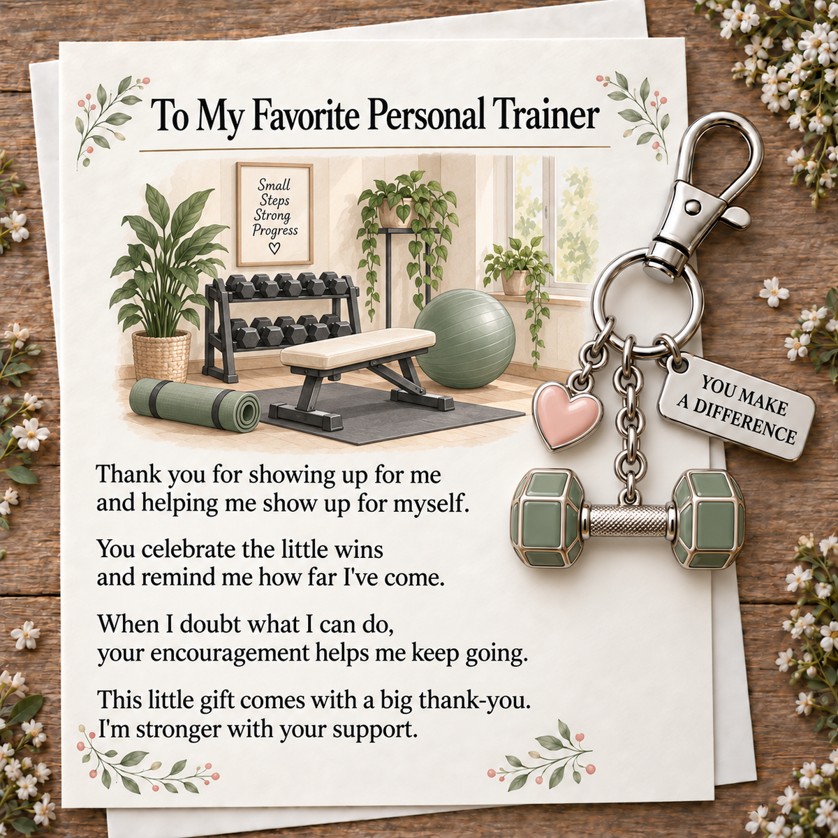 🔥Hot Sale🔥 - ✨ The "You Make a Difference" Appreciation Gift Set – Keychain & Greeting Card ✨