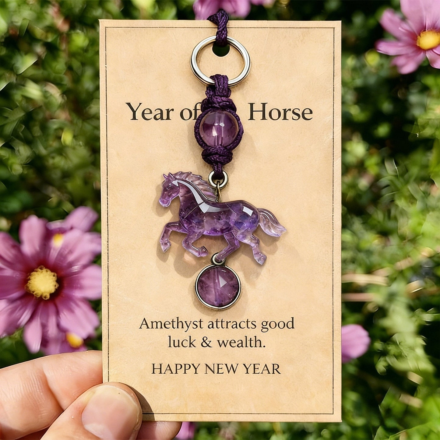 🐎💜Lucky Amethyst Crystal Horse Keychain —✨ A Symbol of Wisdom & Success🔥 (2026)