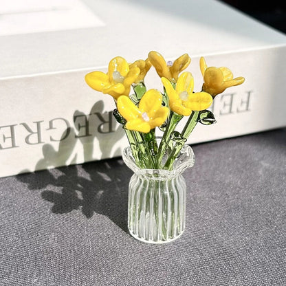 🌸🌸2026 Mother's Day Gifts 50% Off--🎁Mini Glass Flower Ornament Crafts Artificial Flower Floral Figurine