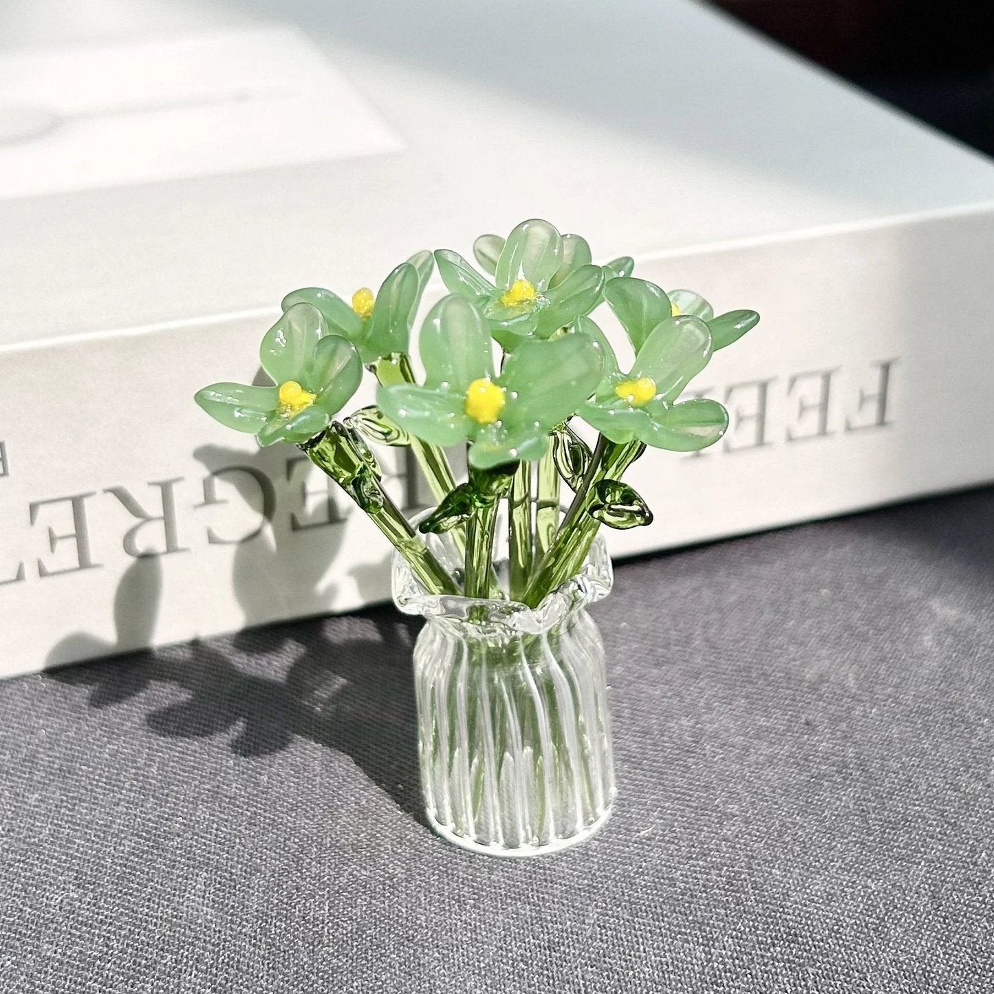 🌸🌸2026 Mother's Day Gifts 50% Off--🎁Mini Glass Flower Ornament Crafts Artificial Flower Floral Figurine