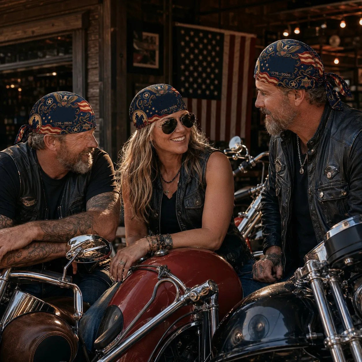 🏍️America 250 Cycling Pirate Hat / Biker Headwrap