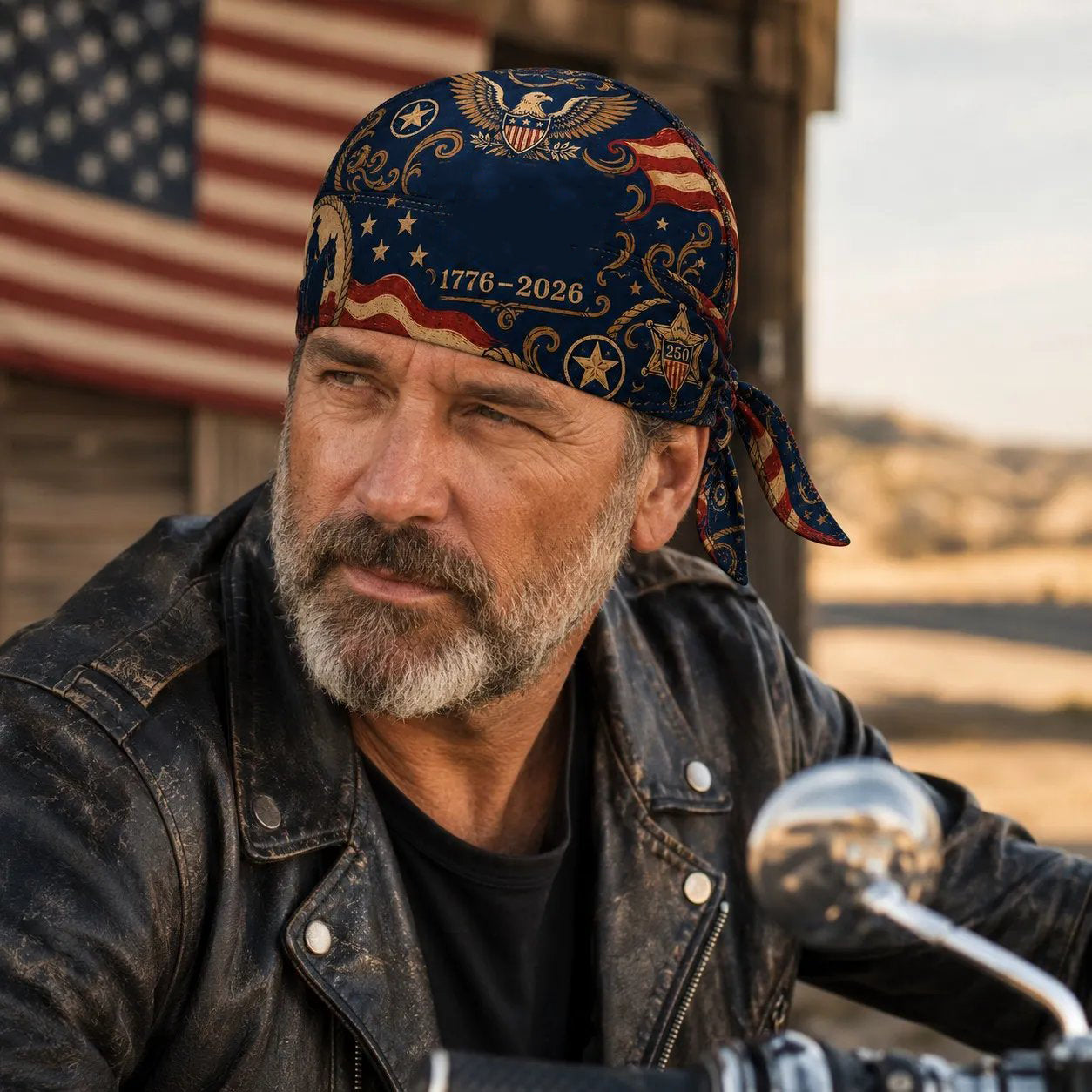 🏍️America 250 Cycling Pirate Hat / Biker Headwrap