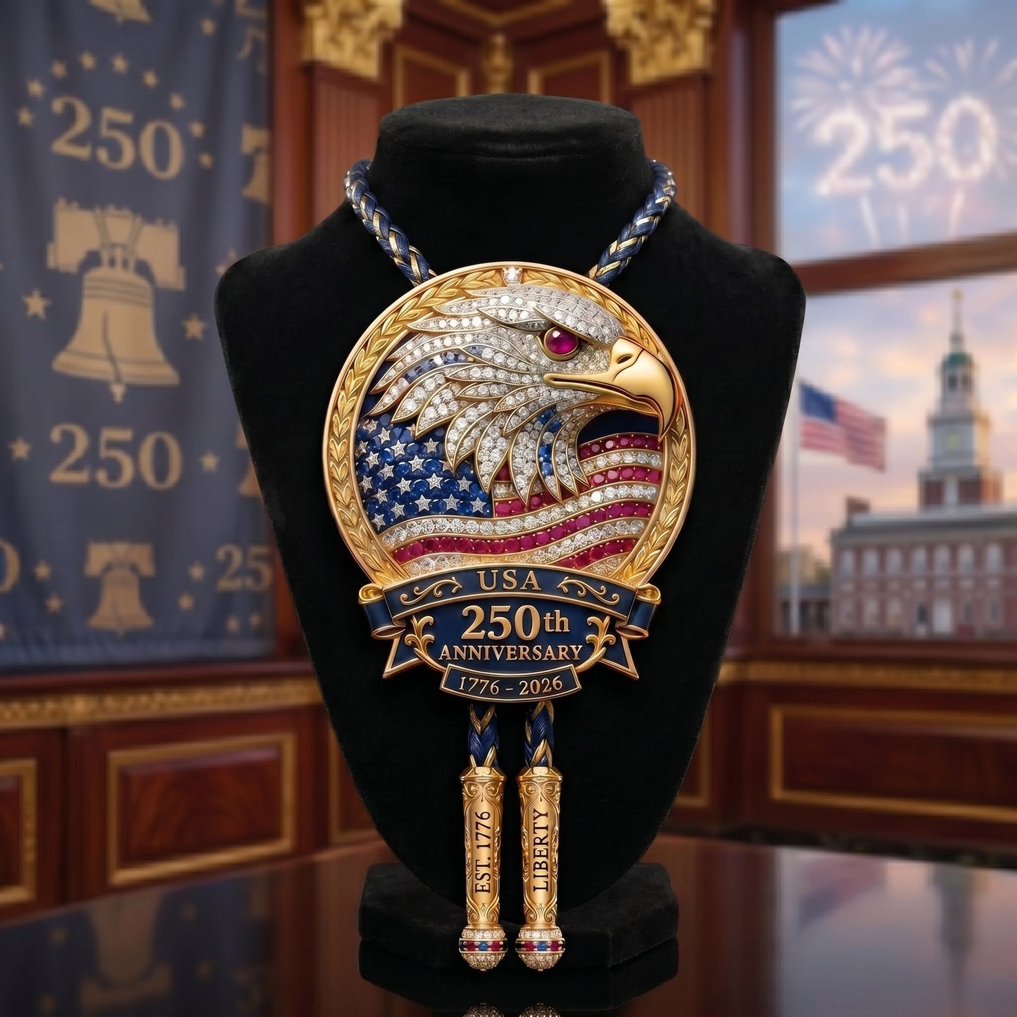 🦅 USA 250th Anniversary Eagle Bolo Tie