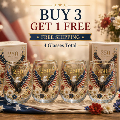 🦅🦅America 250 Eagle Glass Tumbler