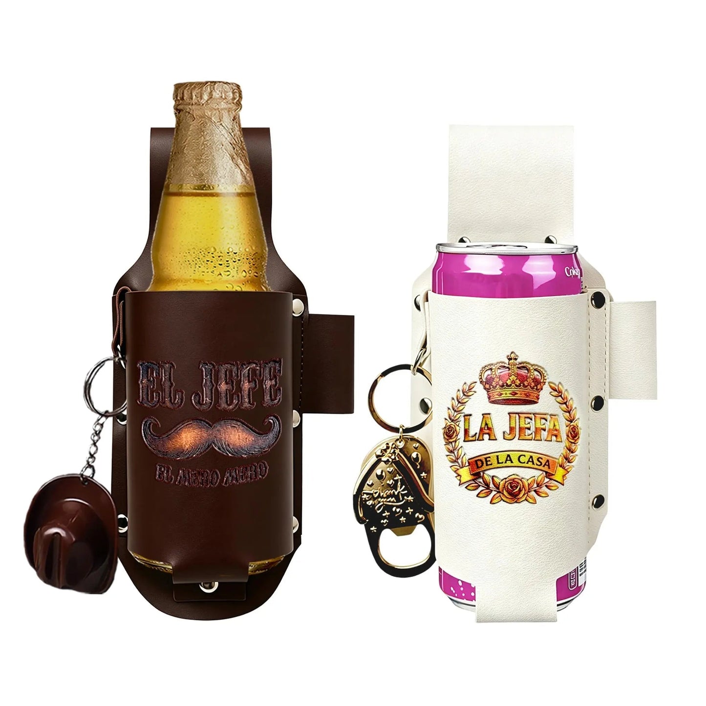 La Jefa & El Jefe Leather Drink Holster
