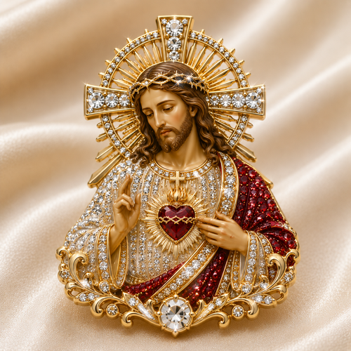 🔥Last Day 49% OFF - Sacred Heart of Jesus Brooch