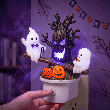 👻 Bouncing Ghost Seesaw Night Light – Cute Plug-In Halloween Decor