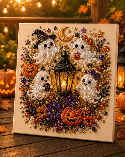 👻✨ Halloween Ghost Pearl Art DIY Kit – Create a Sparkling Spooky-Cute Masterpiece for Your Home