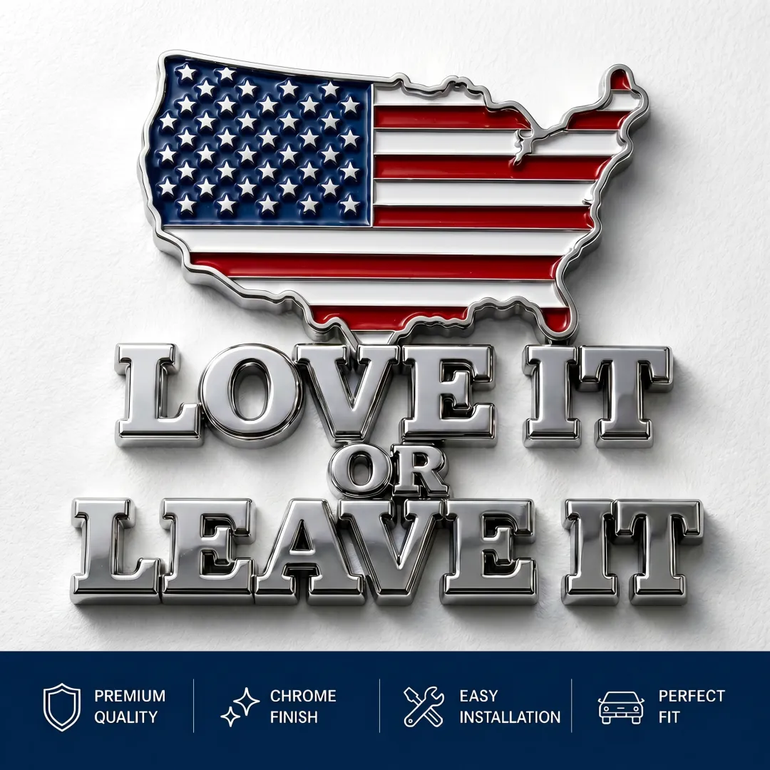 “LOVE IT OR LEAVE IT” USA Flag Emblem Car Badge