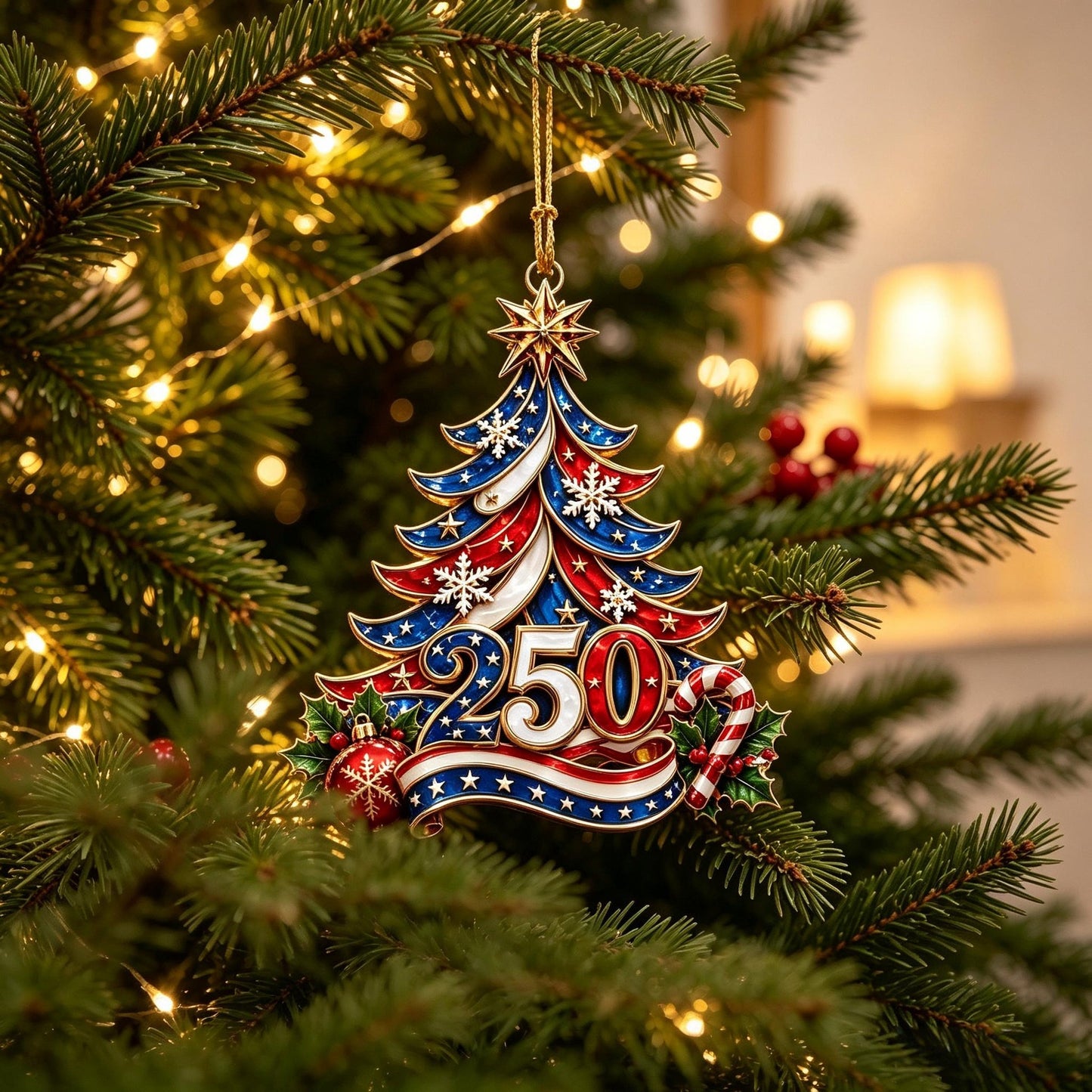 USA 250th Anniversary Christmas Ornament
