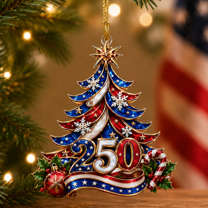 USA 250th Anniversary Christmas Ornament