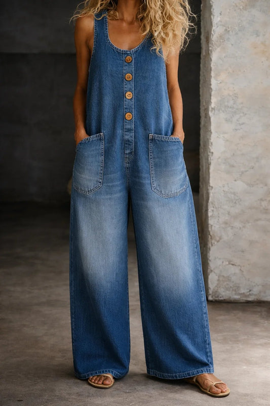 🔥Last Day SALE 49% OFF - 🤠👖Vintage Loose Wide Leg Denim Bib Overalls for Women(📦Buy 2 Free Shipping)