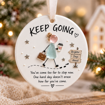 🔥Hot Sale🔥 - 🌊🎄 Inspirational Sea Glass Art Ceramic Ornament