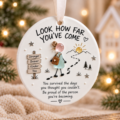 🔥Hot Sale🔥 - 🌊🎄 Inspirational Sea Glass Art Ceramic Ornament