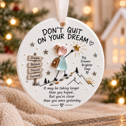 🔥Hot Sale🔥 - 🌊🎄 Inspirational Sea Glass Art Ceramic Ornament