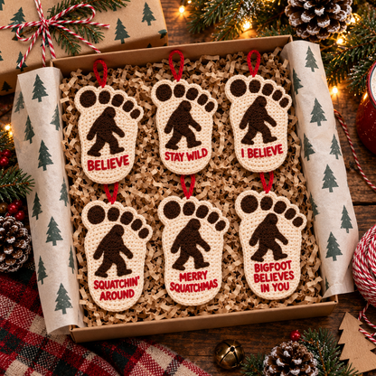 🔥Hot Sale🔥 - 🦶🎄Bigfoot Christmas Footprint Ornaments – A Funny Holiday Keepsake for Sasquatch Fans