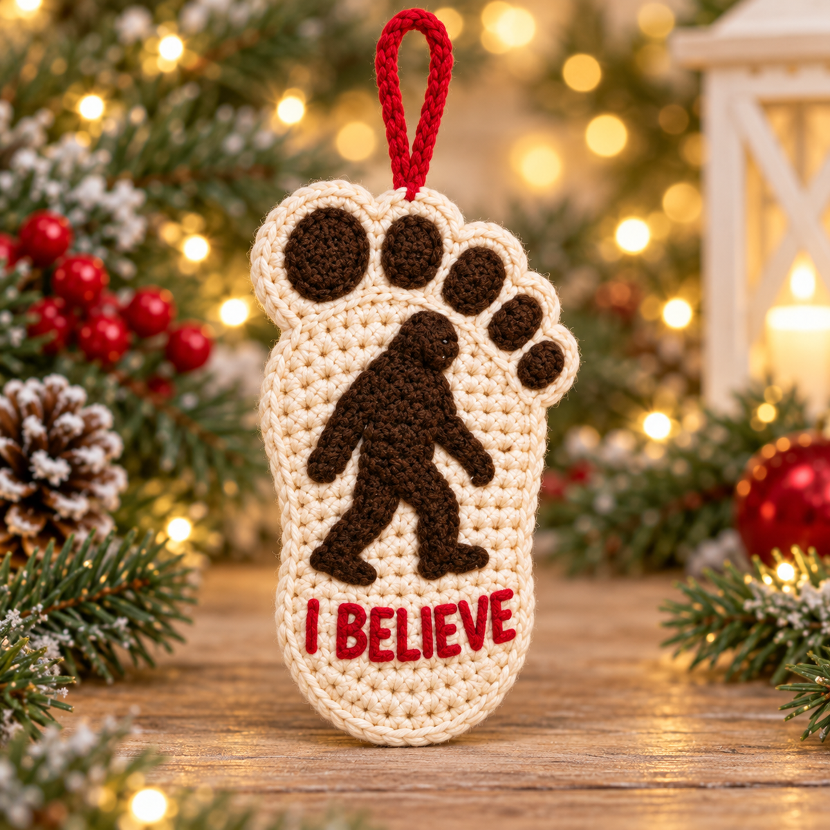 🔥Hot Sale🔥 - 🦶🎄Bigfoot Christmas Footprint Ornaments – A Funny Holiday Keepsake for Sasquatch Fans
