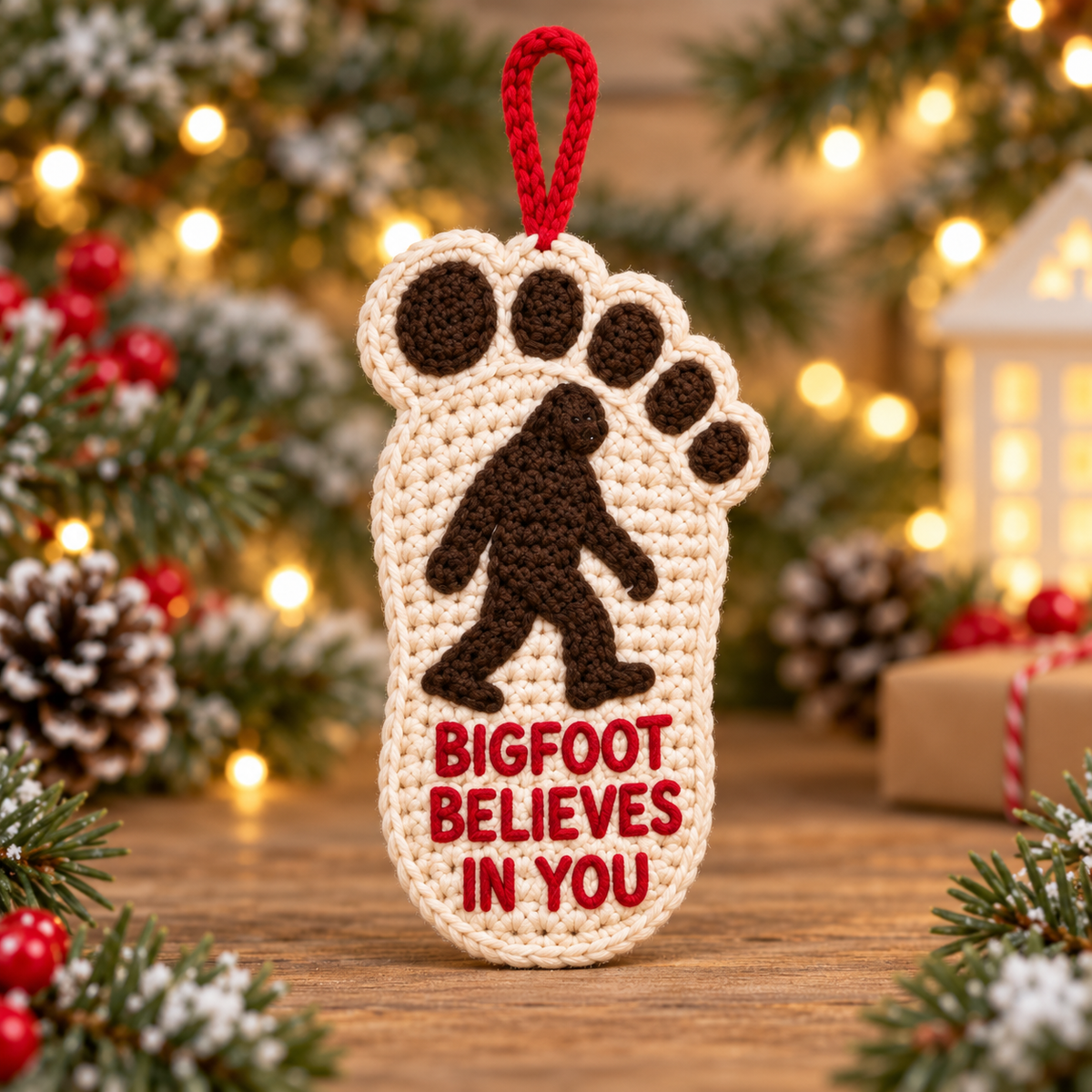 🔥Hot Sale🔥 - 🦶🎄Bigfoot Christmas Footprint Ornaments – A Funny Holiday Keepsake for Sasquatch Fans