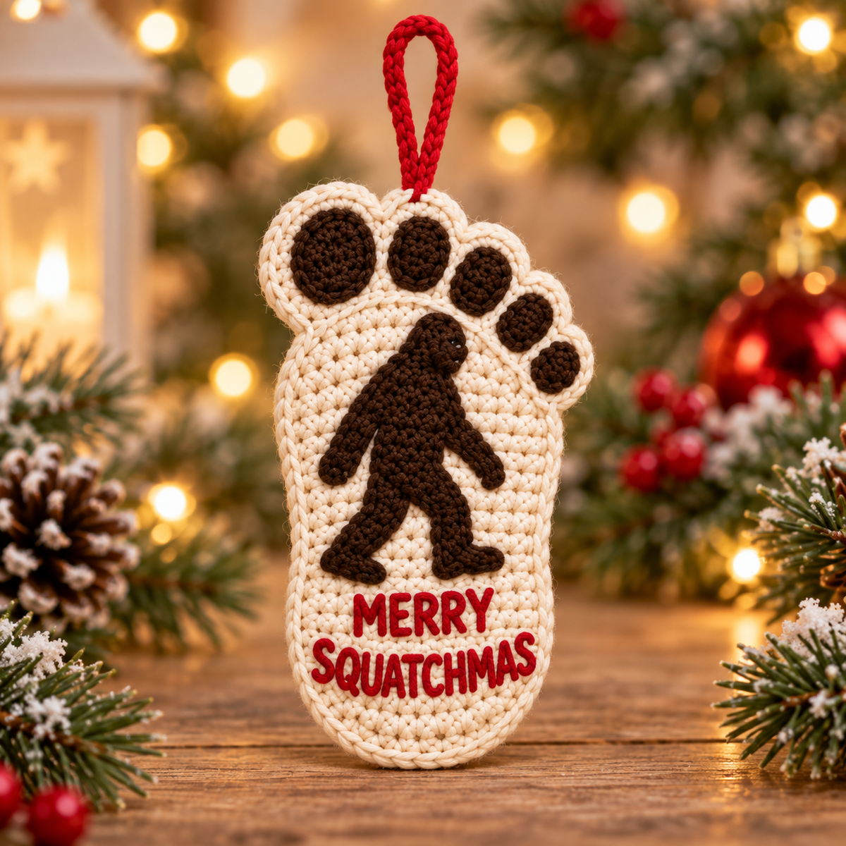 🔥Hot Sale🔥 - 🦶🎄Bigfoot Christmas Footprint Ornaments – A Funny Holiday Keepsake for Sasquatch Fans